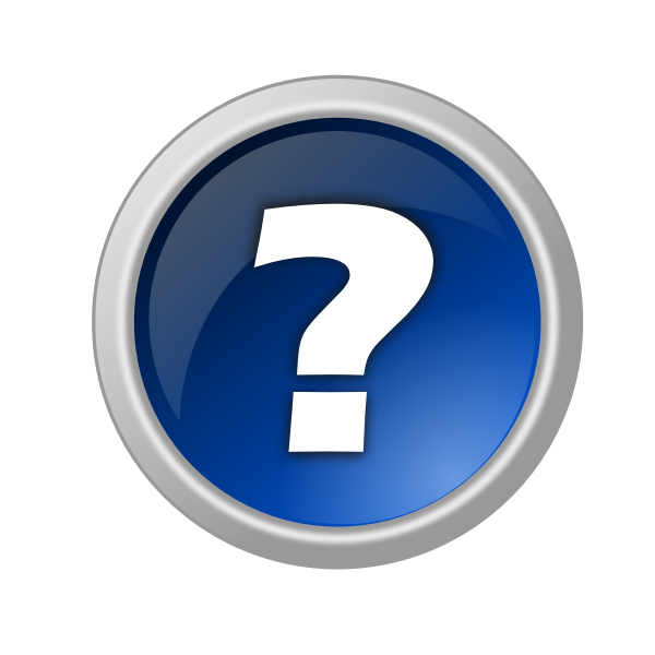 SVG Vector drawing of round reflective question button