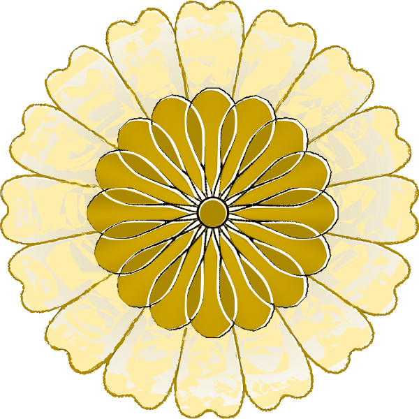 SVG Vector drawing of round yellow and gold flower