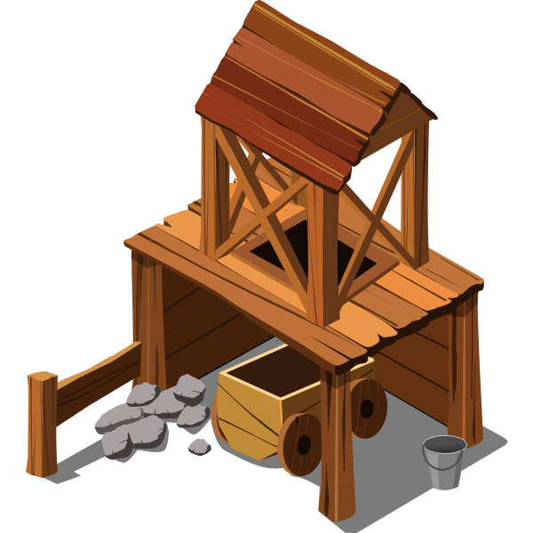 SVG Vector drawing of RPG old mine icon
