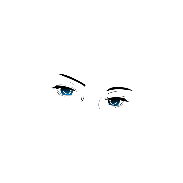 SVG Vector drawing of sad ladies eyes