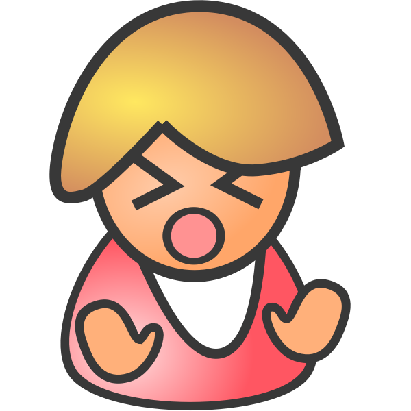 SVG Vector drawing of sad pink female avatar