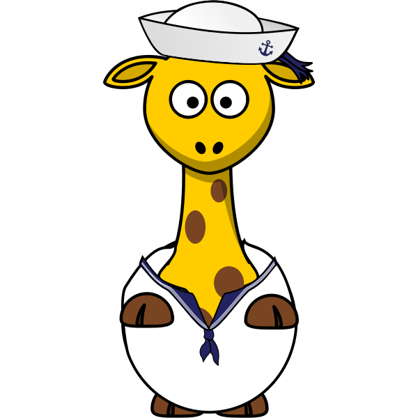 SVG Vector drawing of sailor giraffe