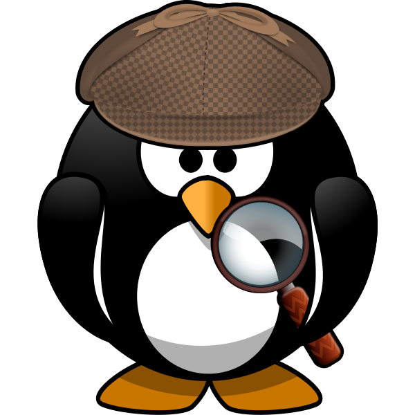SVG Vector drawing of search penguin