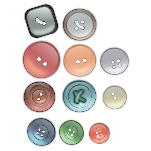 SVG Vector drawing of selection of clothing buttons