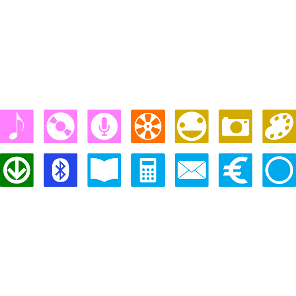 SVG Vector drawing of selection of color smartphone icons
