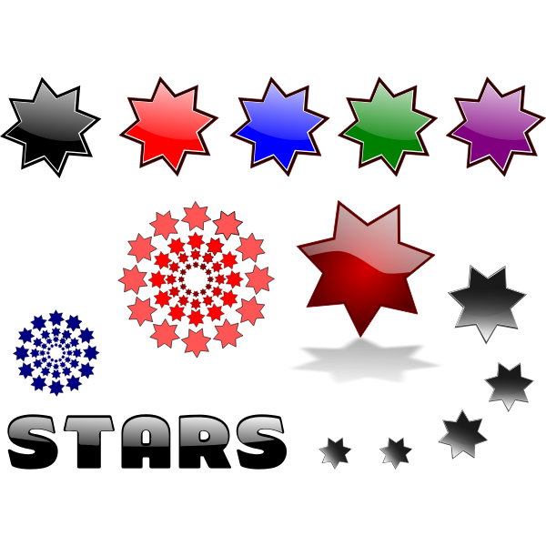 SVG Vector drawing of selection of different stars