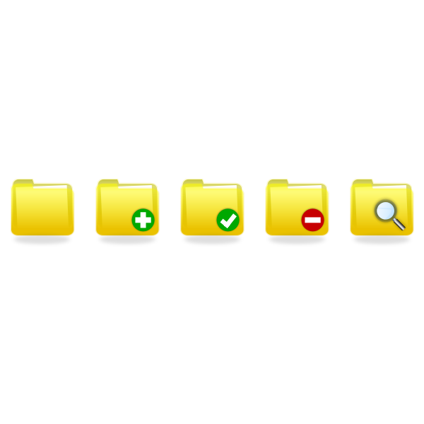 SVG Vector drawing of selection of yellow folder icons