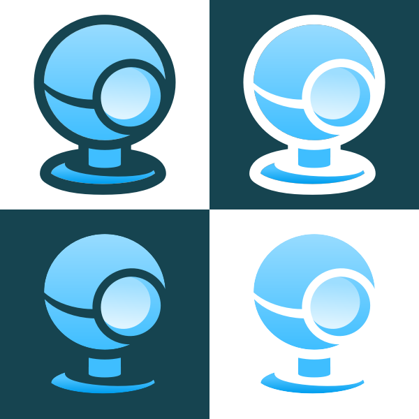 SVG Vector drawing of set of signs for a webcam