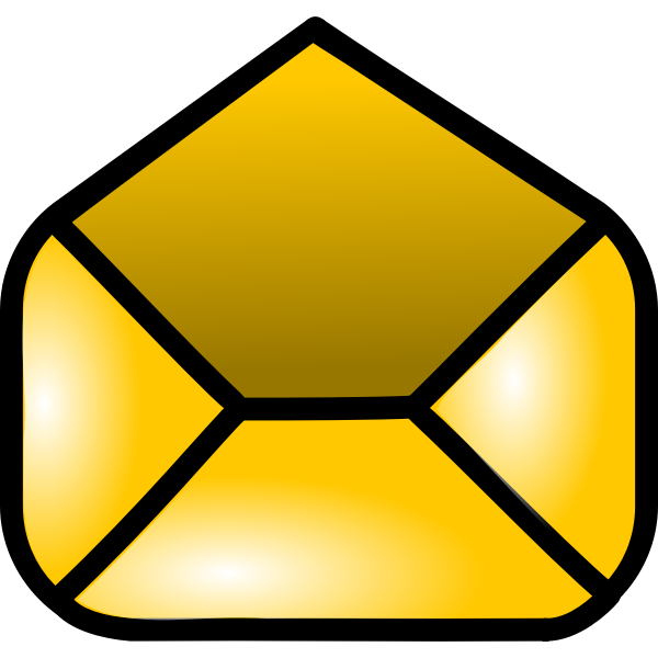 SVG Vector drawing of shiny yellow opened mail web icon