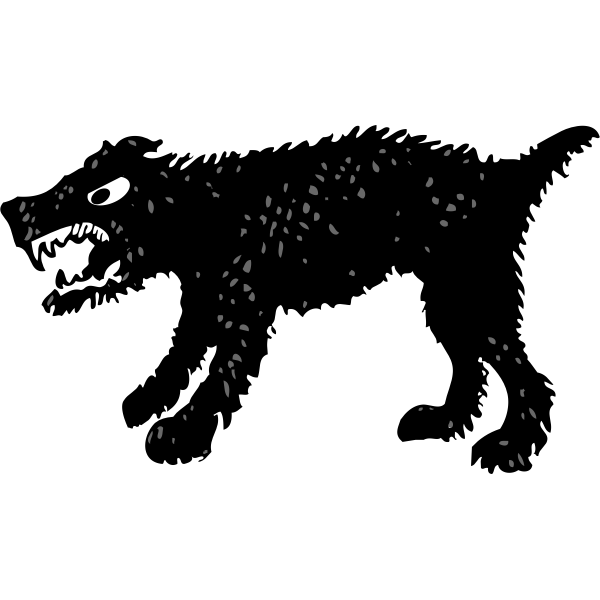 SVG Vector drawing of silhouette of a angry dog