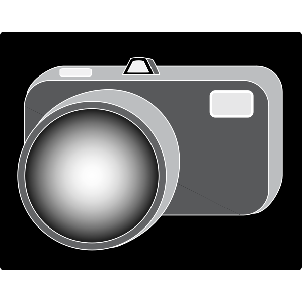 SVG Vector drawing of simple camera icon with black background