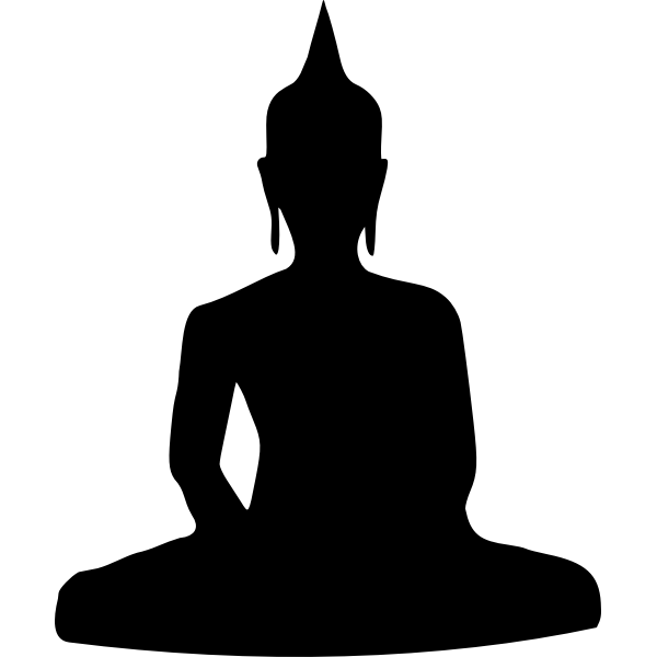 SVG Vector drawing of sitting Buddha