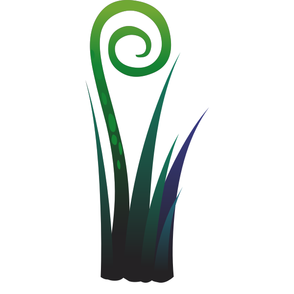 SVG Vector drawing of six grass growths