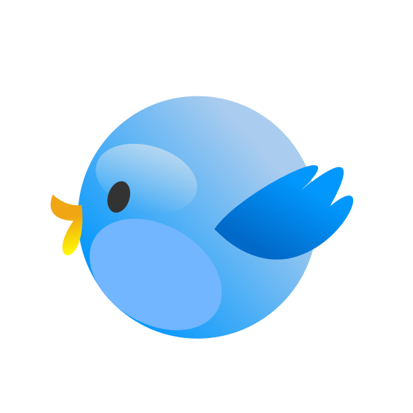 SVG Vector drawing of small blue bird
