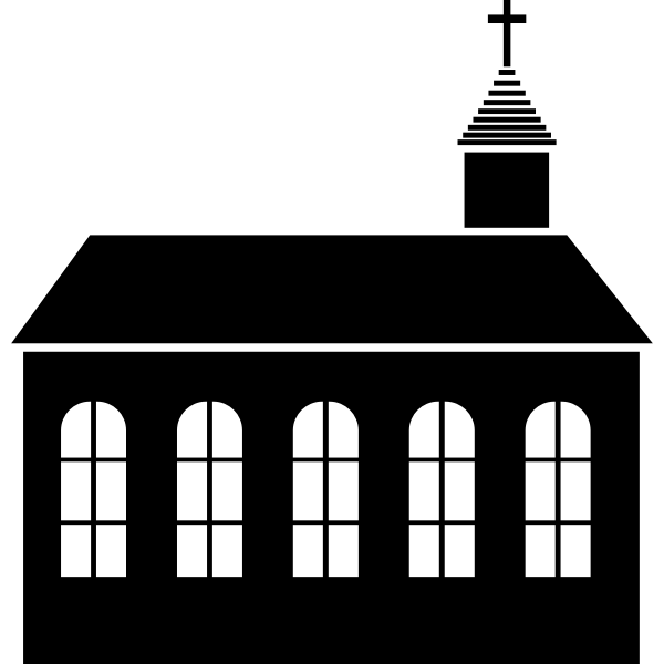 SVG Vector drawing of small church silhouette