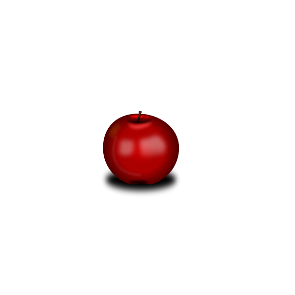 SVG Vector drawing of small red shiny apple