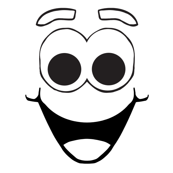 SVG Vector drawing of smiling comic face