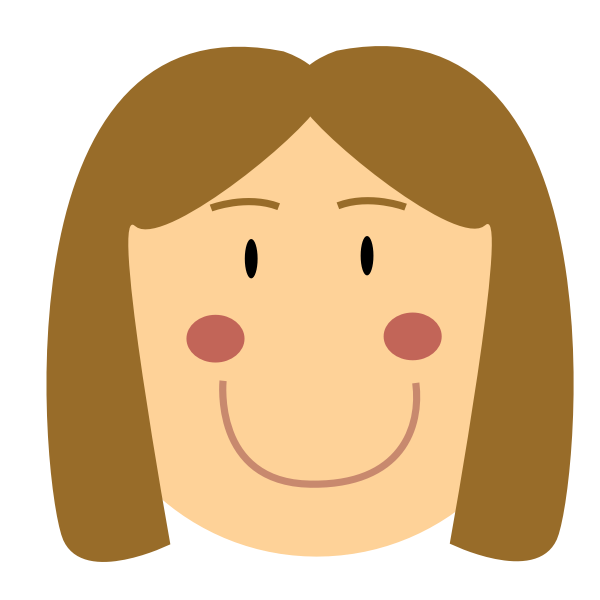 SVG Vector drawing of smiling female avatar