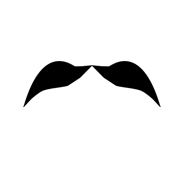 SVG Vector drawing of spiky down mustache
