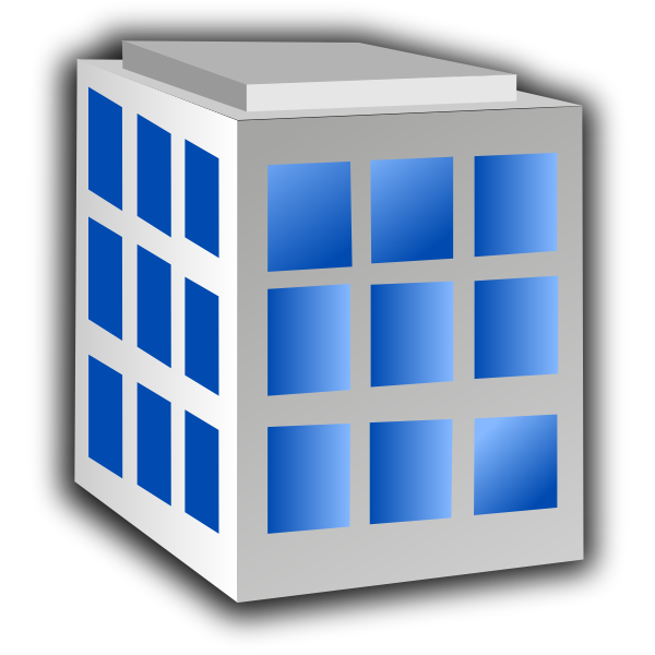 SVG Vector drawing of square administrative tower block