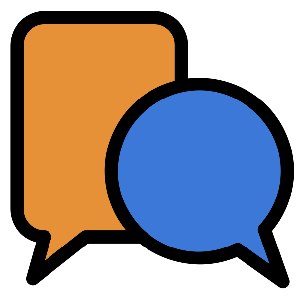 SVG Vector drawing of square and round chat bubbles