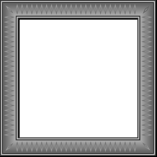 SVG Vector drawing of square frame with rhomboid decorations