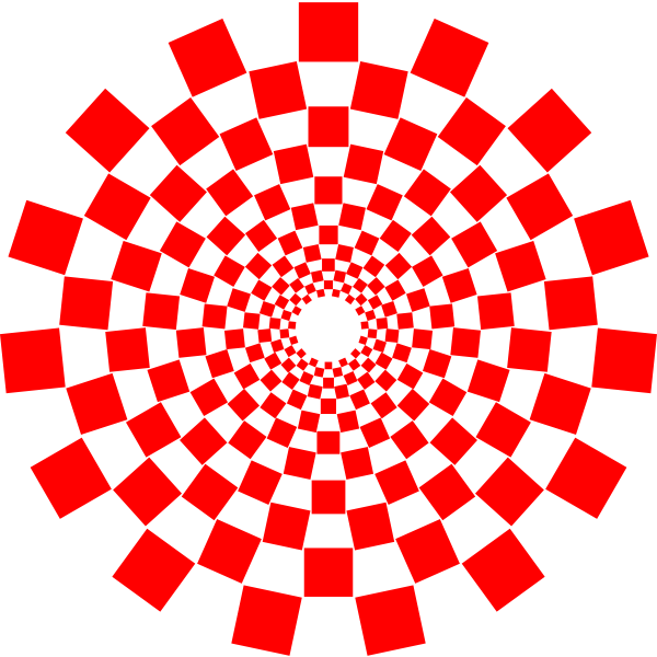 SVG Vector drawing of squares connected as spirals