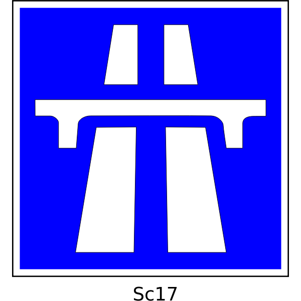 SVG Vector drawing of start of highway section roadsign