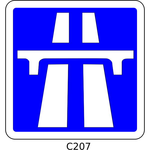 SVG Vector drawing of start of motorway section roadsign