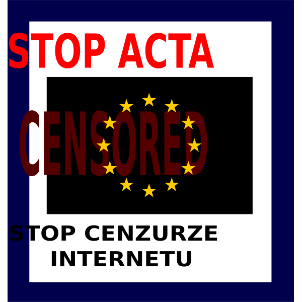 SVG vector drawing of Stop ACTA sign