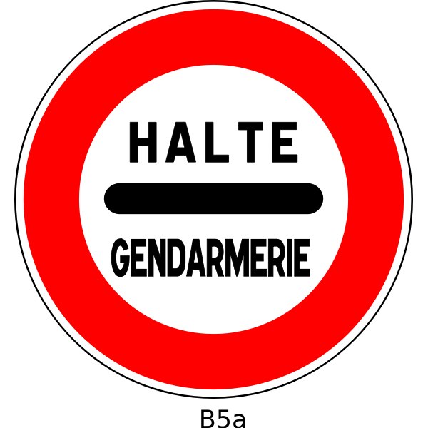 SVG Vector drawing of stop French border police traffic sign