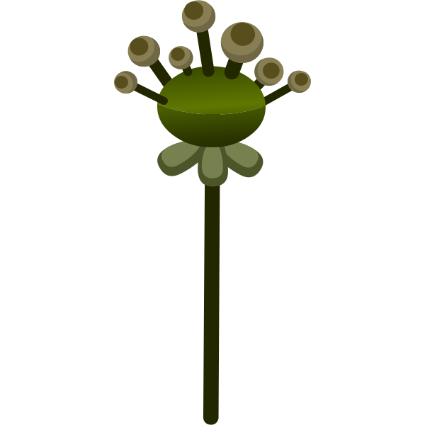 SVG Vector drawing of straight stem flower