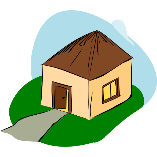 SVG Vector drawing of stylized hut