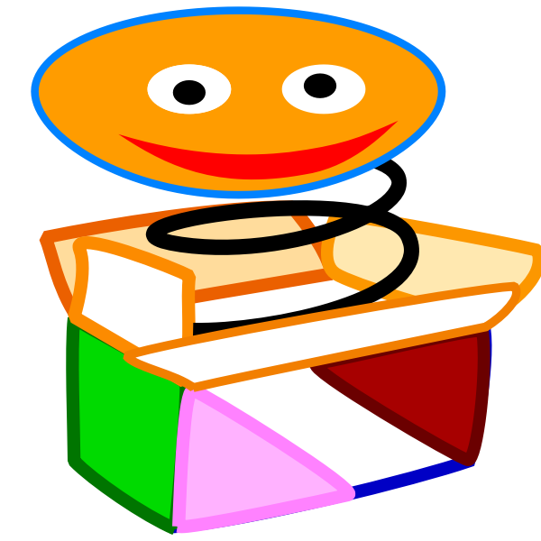 SVG Vector drawing of surprise pop-out toy gift