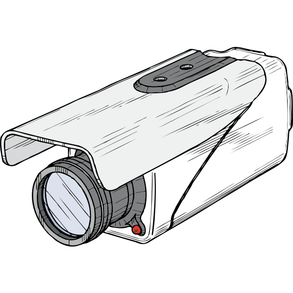 SVG Vector drawing of surveillance camera with rain shade