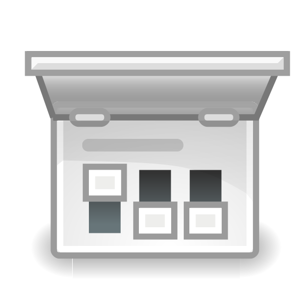 SVG Vector drawing of switch box for computer settings