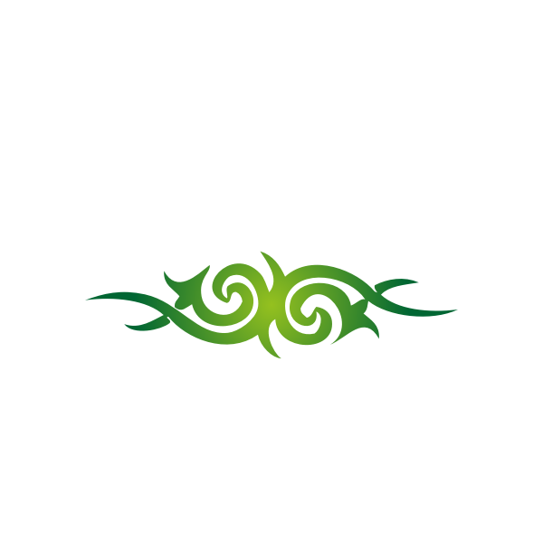 SVG Vector drawing of symmetrical green top page decoration