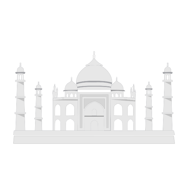 SVG Vector drawing of Taj Mahal in grascale