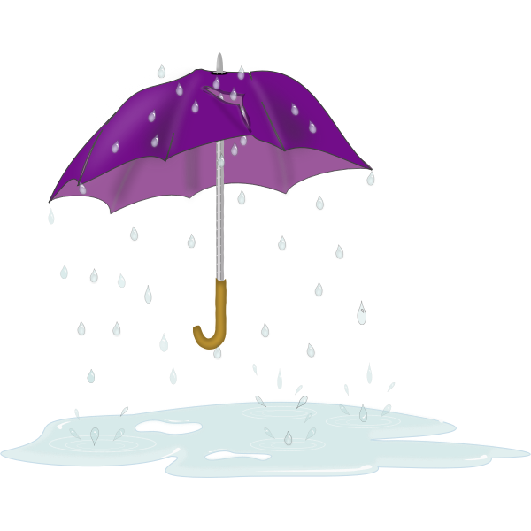 SVG Vector drawing of tattered and torn umbrella