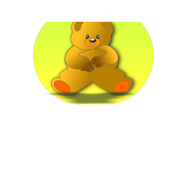 SVG Vector drawing of teddy bear in green circle