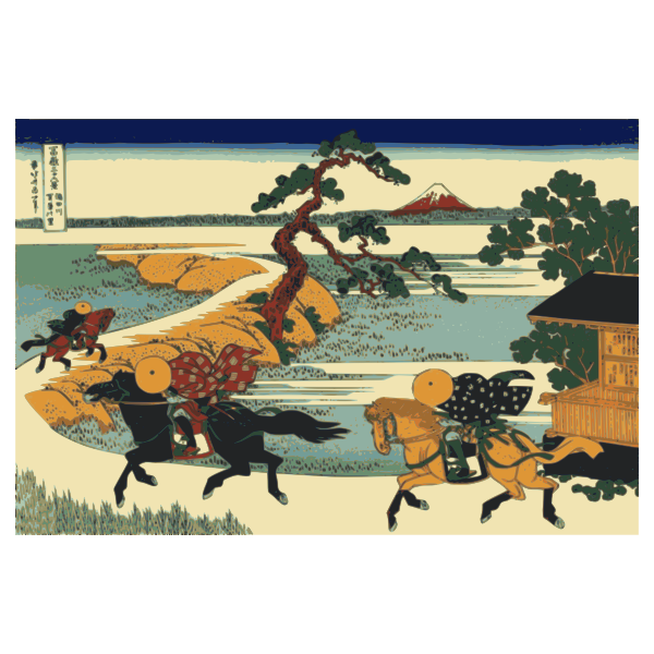 SVG Vector drawing of the fields of Sekiya by the Sumida River