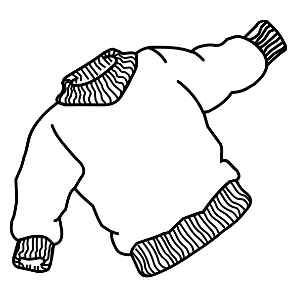 SVG Vector drawing of thick jumper with elastic bands at sleeves