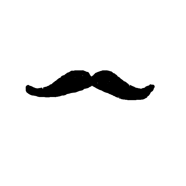 SVG Vector drawing of thin male mustache