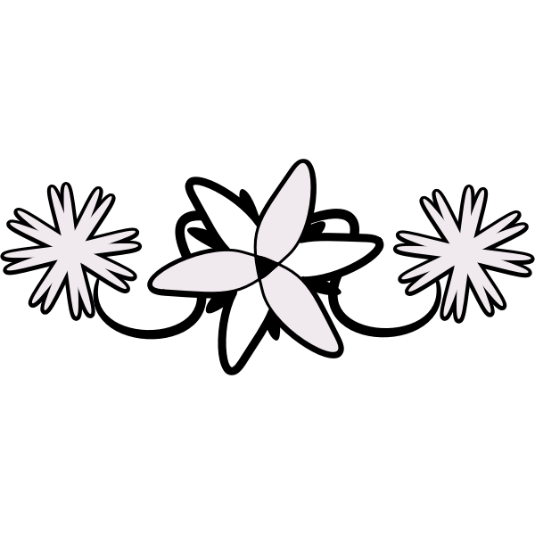 SVG Vector drawing of three flowers decorative element