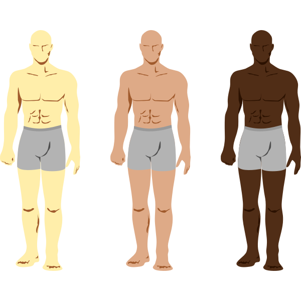 SVG Vector drawing of three masculine men characters