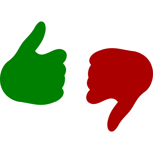 SVG Vector drawing of thumb up and down