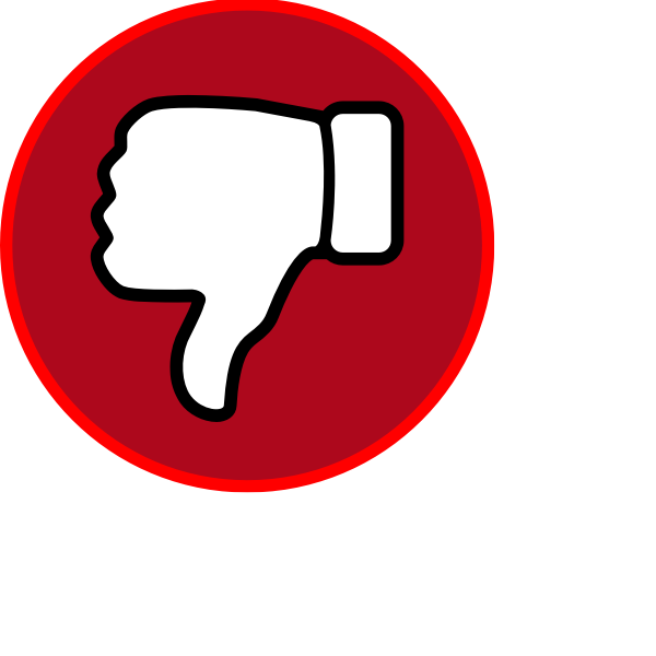 SVG Vector drawing of thumbs down in a red circle