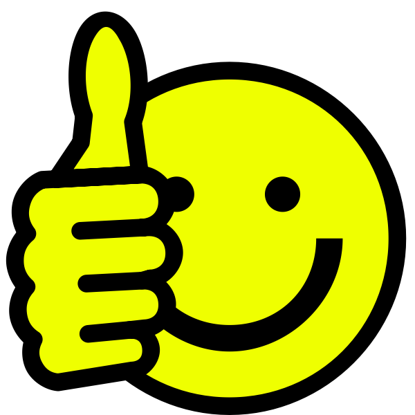 SVG Vector drawing of thumbsup smiley face