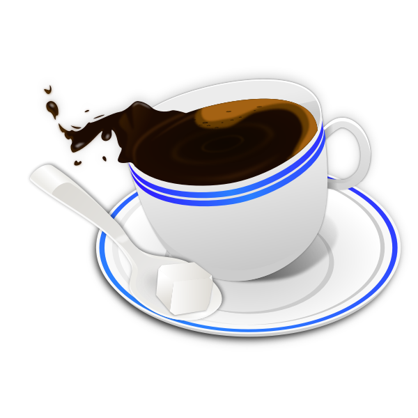 SVG Vector drawing of tilted cup a coffee