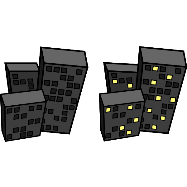 SVG Vector drawing of tilted flat blocks at night